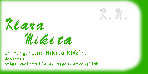 klara mikita business card